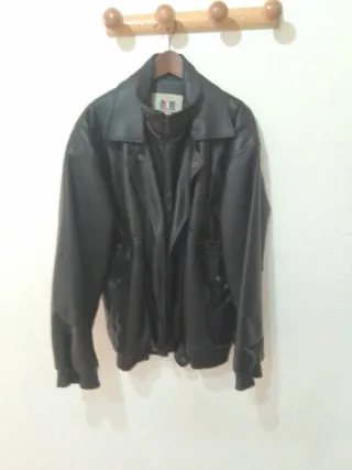 Cazadora Negra Hombre Talla L