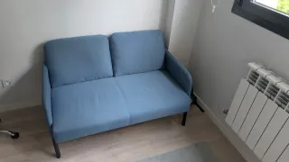Sofá de 2 plazas azul/gris 