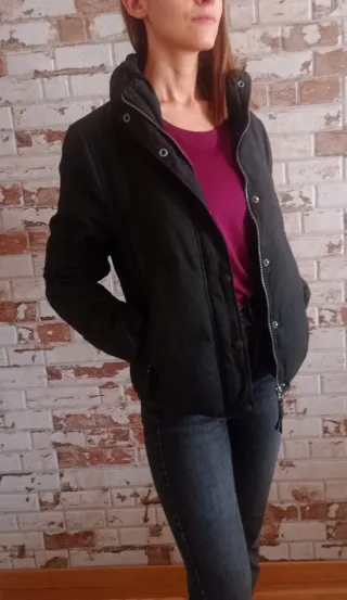 Chaqueta plumífero mujer gris