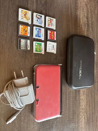 Nintendo 3DS XL Roja + juegos + cargador