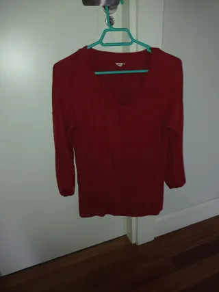 Camiseta manga larga color teja