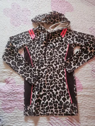 Conjunto Sudadera Leopardo Rosa y Negro