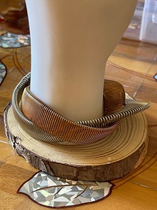 Bracciale intrecciato color rame e oro