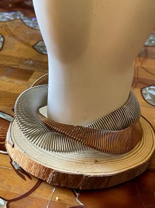 Bracciale intrecciato color rame e oro