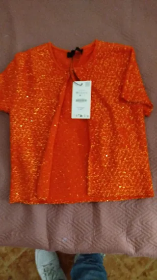 Chalequito Zara pedrería con etiquetas 