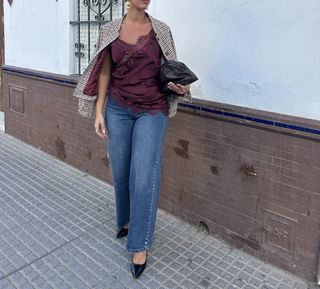 Top lencero burdeos