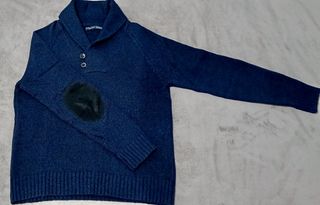 Jersey Zara Man Azul Shawl Collar