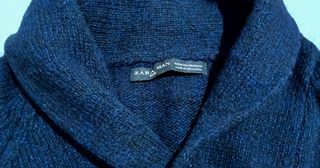 Jersey Zara Man Azul Shawl Collar