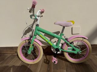 Bicicleta Niña 4-6 Años Verde/Rosa