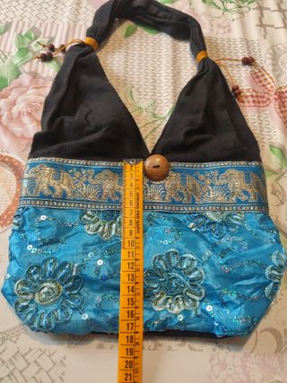 Bolso tailandés negro y azul