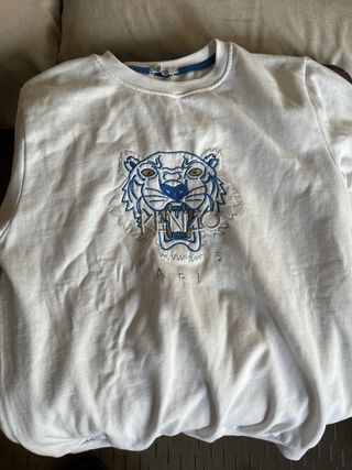 Sudadera Kenzo Blanca con Tigre Bordado