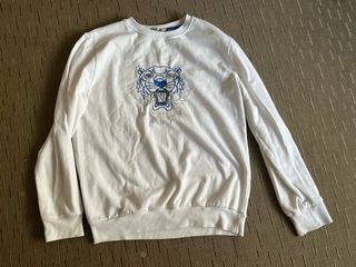 Sudadera Kenzo Blanca con Tigre Bordado