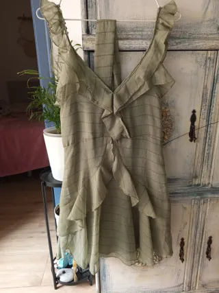 Mono falda viscosa verde