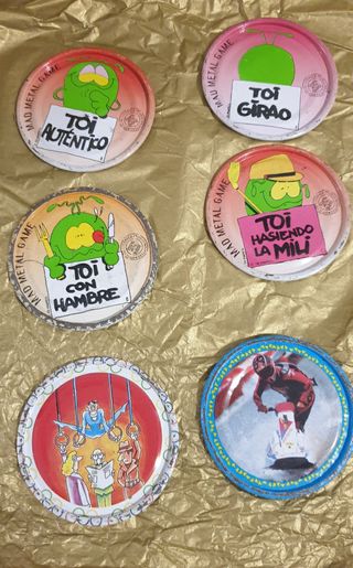 Lote 6 Chapas Mad Metal Game Años 90