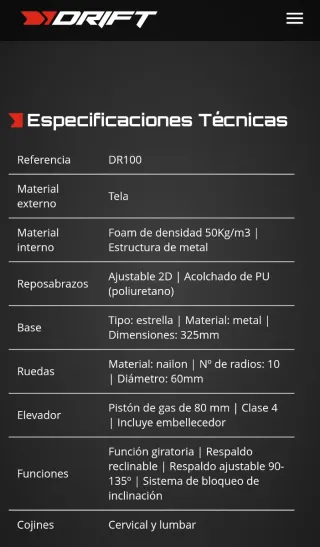 Silla Gaming Tela DR100 Drift