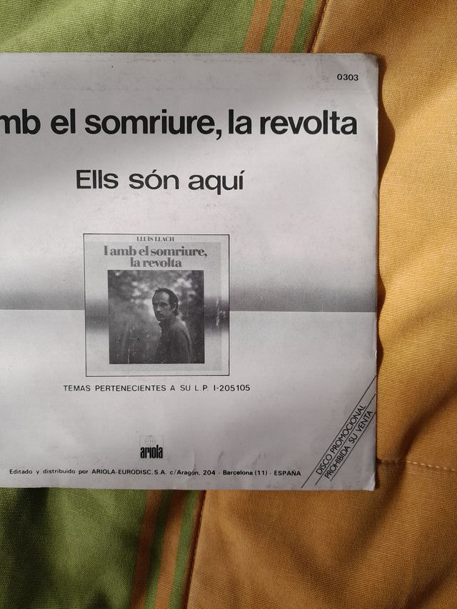 Vinilo Lluis Llach I amb el somriure, la revolta