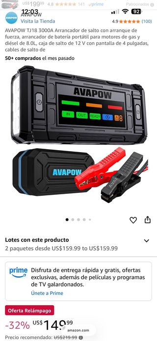☆ TJ18 Arrancador de Baterías de Coche 