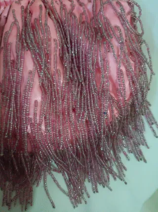 Bolso fiesta rosa con pedrería y cadena