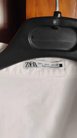 Camisa Zara Blanca Manga Corta