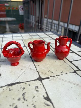 Set 6 mini anfore rosse vintage