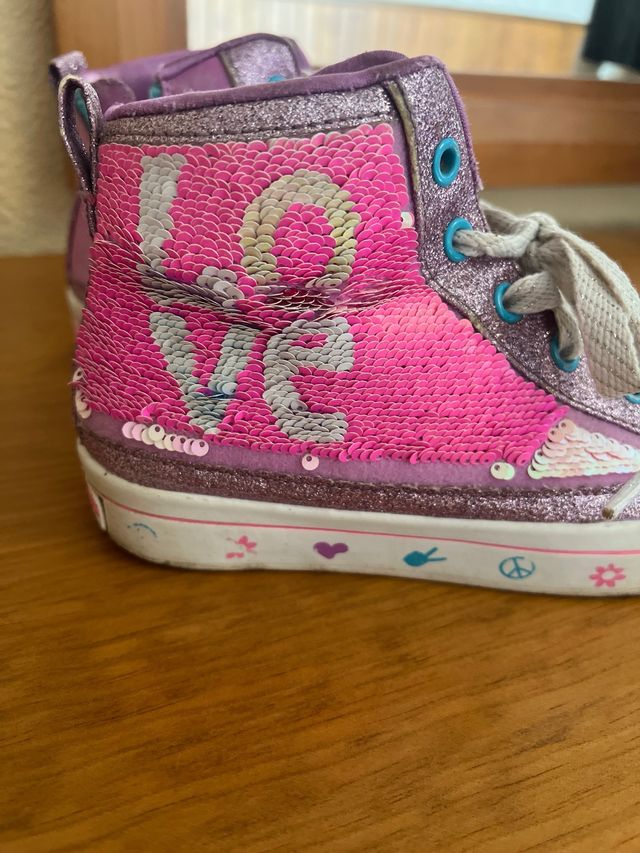 Zapatillas Skechers Niña Moradas Brillantes