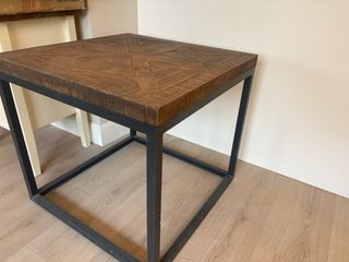 Mesa auxiliar madera y metal