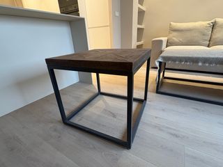 Mesa auxiliar madera y metal
