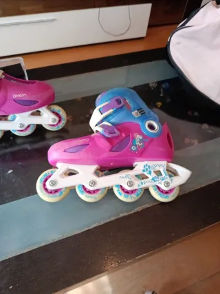 Patines en línea Oxelo rosas y azules 