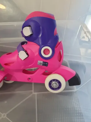 Patines rosas y morados con protecciones