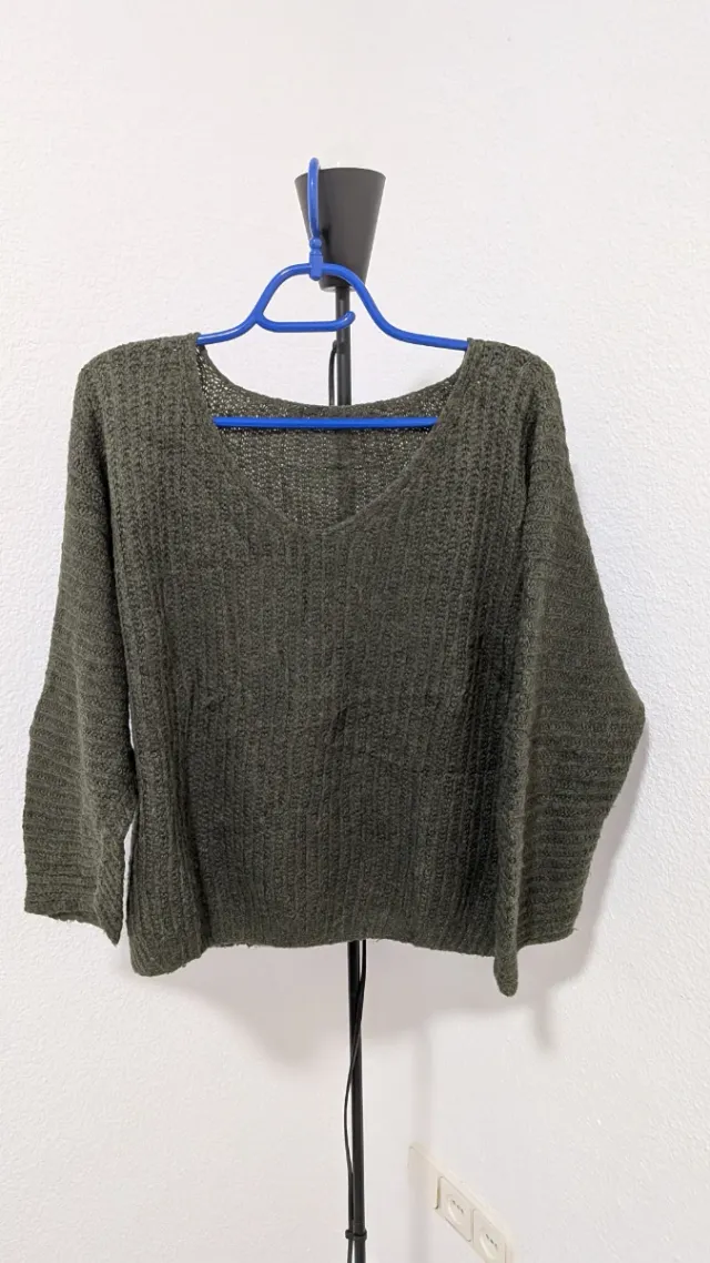 Jersey punto verde oliva