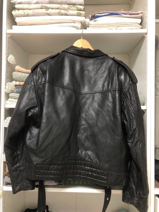 Chaqueta de cuero vintage unisex, de peletería 