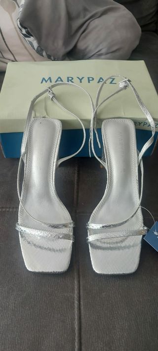 Sandalias Marypaz Plata Talla 39