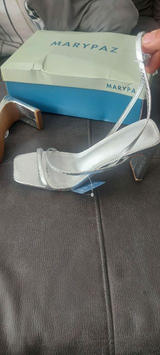 Sandalias Marypaz Plata Talla 39