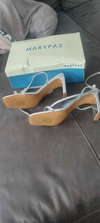 Sandalias Marypaz Plata Talla 39