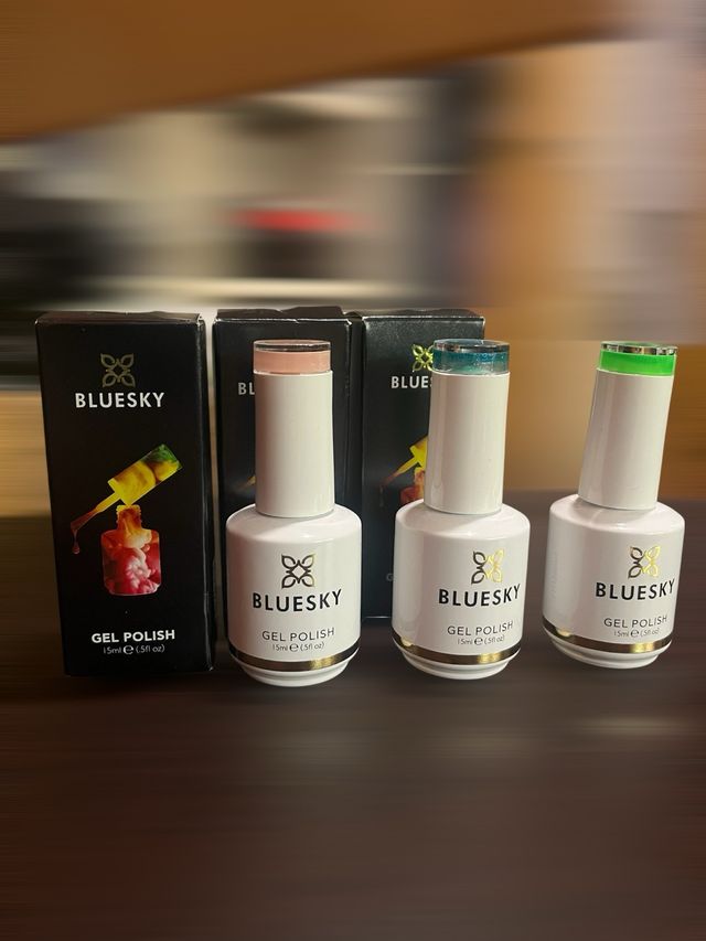 3 Esmaltes Gel Bluesky