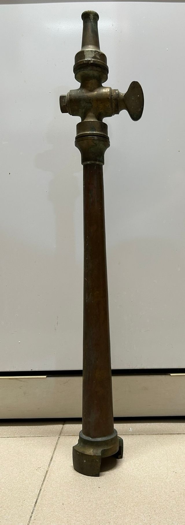 Boquilla antigua bronce y cobre de bomberos