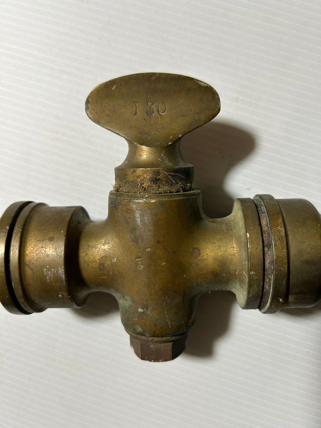 Boquilla antigua bronce y cobre de bomberos