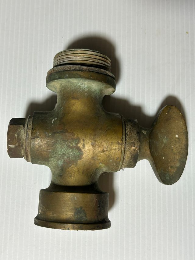 Boquilla antigua bronce y cobre de bomberos