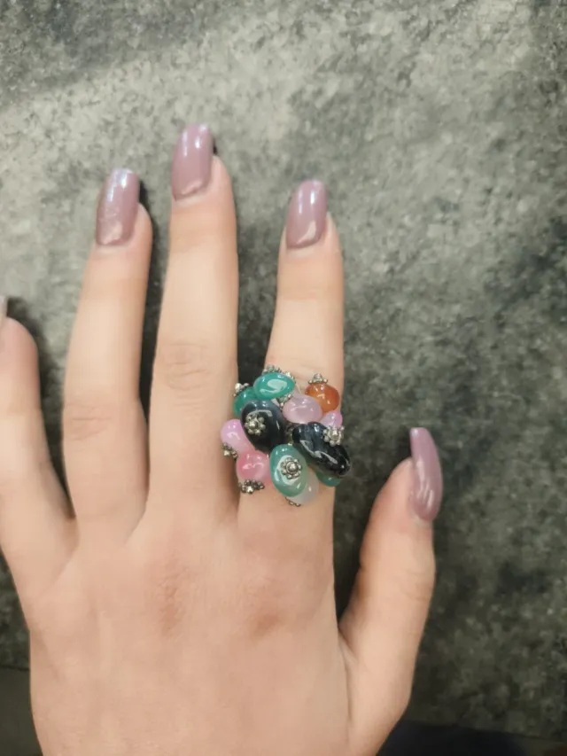 Anello regolabile pietre multicolor
