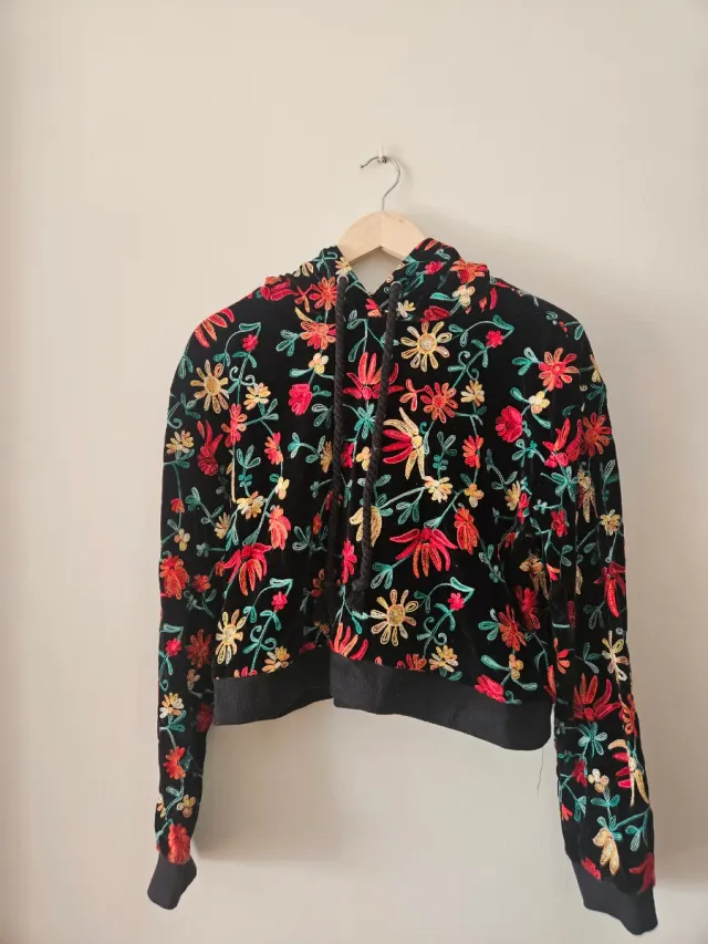 Conjunto terciopelo flores