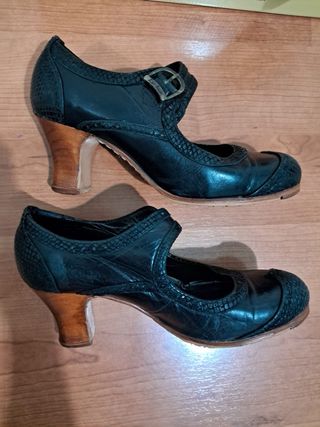 Zapatos Flamenco A. Ozuna Profesionales Negros
