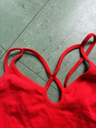 Top naranja tirantes cruzados Talla S