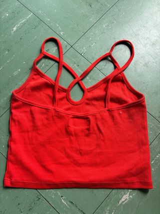 Top naranja tirantes cruzados Talla S