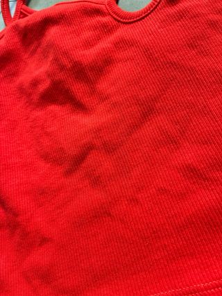 Top naranja tirantes cruzados Talla S