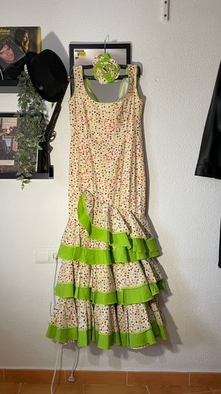 Vestido Flamenca Lunares Talla S No es de marca 