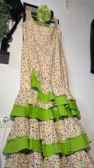 Vestido Flamenca Lunares Talla S No es de marca 