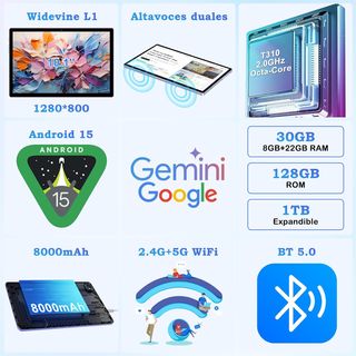 Tablet ZIOVO 30GB+128GB 8000mAh PRECINTADA