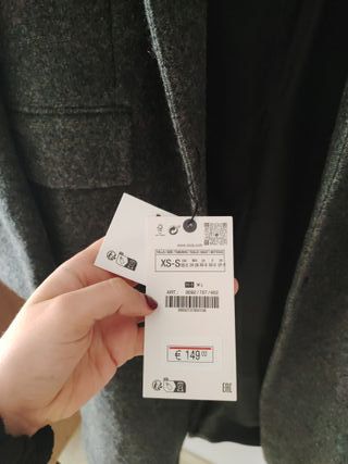 Abrigo Zara Lana Gris Largo