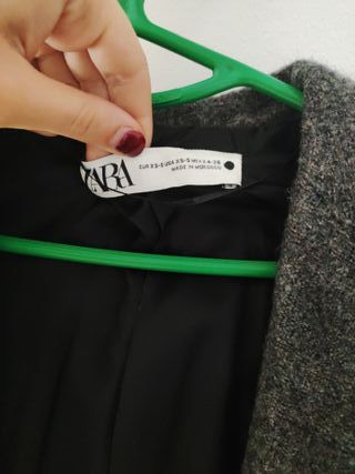 Abrigo Zara Lana Gris Largo