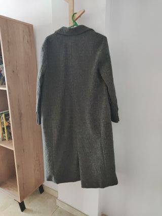 Abrigo Zara Lana Gris Largo